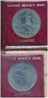 1982. 100Ft Cu-Ni "Spanyolországi labdarúgó világbajnokság 1982" + 100Ft Cu-Ni "FAO - Több gabonát a világnak" mindkettő eredeti műbőr tokban, tanúsítvánnyal T:AU, folt, belső tok egyiknél repedt, másiknál törött Adamo EM68, EM72