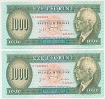 1996. 1000Ft (2x) sorszámkövetők "E 74024287 - E 74024288" T:AU,XF Adamo F48