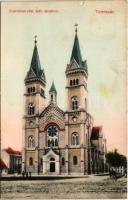 1913 Temesvár, Timisoara; Gyárvárosi római katolikus templom / Fabrica, Catholic church (szakadás / tear)