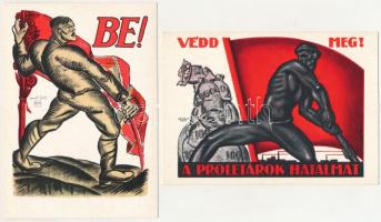 23 db MODERN kommunista munkásmozgalmi képeslap / 23 modern Communist propaganda art postcards