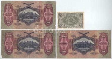 Vegyes, 9db-os magyar bankjegytétel T:F,VG