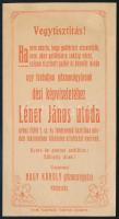 1913 A kolozsvári (Erdély) Nagy Károly gőzmosógyár dési képviselete számolócédulája, hátoldalt írással, jó állapotban
