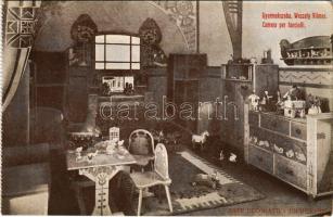 Milano, Milan; Prima Esposizione Internazionale d'Arte Decorativa Moderna, camera per fanciulli / világkiállítás magyar pavilonja, gyermekszoba, Weszely Vilmos, képeslapfüzetből / exposition of modern decorative arts, Hungary, from a postcard booklet (EK)