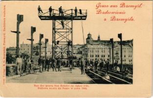 Przemysl, Bau der neuen San Brücke im Jahre 1894. / Budowa mostu na Sanie w roku 1894 construction of the new San bridge in 1894. M. G. Rosenfeld (EB)