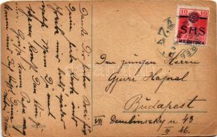 Ein ruhiges Gewissen ist ein sanftes Ruhekissen / German humour art postcard + "SHS Hrvatska&qu...