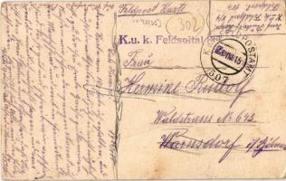 1915 Lublin, Ratusz / town hall, market + "K.u.K. Feldspital 8/9" "K.U.K. FELDPOSTAMT...