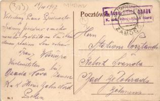 1917 Zamosc, Sródmiescie / downtown, town hall + "B. Ausw. NOWA OSADA K.u.K. Heeresbahn Nord&qu...