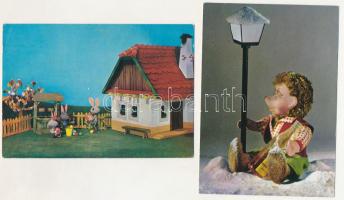 29 db MODERN bábfigurás képeslap / 29 modern puppet figures postcards