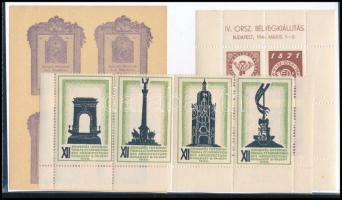 1905-1946 3 kff parafilatéliai bélyeg: 1 db emlékív, 1 négyestömb és 1 négyescsík