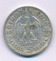 Német Harmadik Birodalom 1936A 5M Ag "Paul von Hindenburg" T:VF patina, fo. German Third Reich 1936A 5 Reichsmark Ag "Paul von Hindenburg" C:VF patina, spotted Krause KM#86