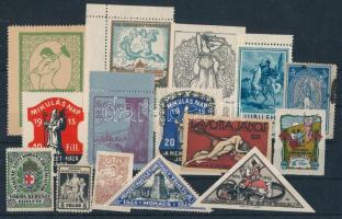 1915-1926 15 db klf régi magyar levélzáró és segélybélyeg