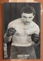 Papp László (1926-2003) háromszoros olimpiai bajnok ökölvívó autográf fotója, Sudio Mari Sport Photo...