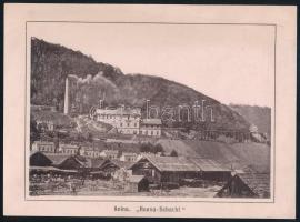 cca 1898 Anina (Erdély) "Ronna"-akna a vasgyártelepen, fénynyomat, hátoldalon dátumozva, szép állapotban, 11,5×15,5 cm