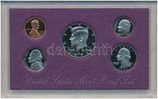 Amerikai Egyesült Államok 1991S 1c-1/2$ (5xklf) forgalmi sor műanyag dísztokban T:PP USA 1991S 1c-1/2$ (5xdiff) coin set in plastic case C:PP