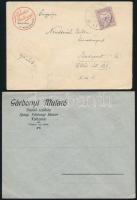 1913 Két kolozsvári (Erdély) céges boríték, Gárdonyi Mulató és Kikaker Boldizsár kávéháza, jó állapotban