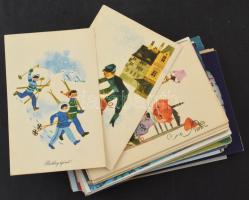 100 db MODERN rajzos üdvözlő képeslap / 100 modern graphic greeting postcards