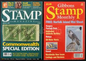 2001 2 db Stamp Monthly magazin, az egyikben Mervyn Benford tartalmas cikke a magyar portóbélyegekről