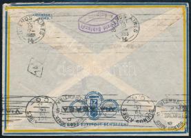 1933 Légi levél a Zeppelin Németország-Dél-Amerika útvonaláról, sorszámozott borítékon, "FRIEDR...