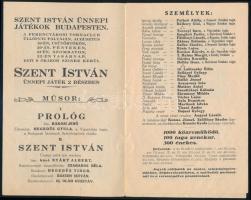 1926 A Szent István Ünnepi Játékok műsorfüzete, képekkel illusztrált