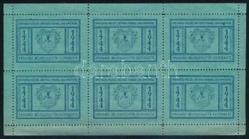 1944 Orosházi Bélyeggyűjtők Egyesülete, Orosháza község 200 éves fennállása emlékére 6 db-os levélzáró ív