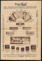 1933 Dreher Mauls csokoládégyár képes termék és díszdoboz ismertetője, hajtott lap, postán elküldve, jó állapotban