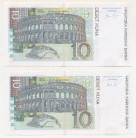 Horvátország 2012. 10K (2x) "B 6590448 K - B 6590449 K" T:F, szép papír
Croatia 2012. 10 ...