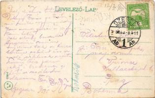 1915 Szeged, Tisza szálloda, villamos, hintó montázs (EK)