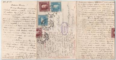 1912 Mostar, Panorama. Z. Stojkovic / general view, mosque, 3-tiled folding panoramacard (worn at fo...