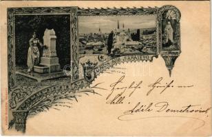 Sarajevo, general view, mosque, Bosnian folklore. Atelier Schädler Art Nouveau, floral (EK)