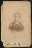 cca 1900 A cs. és k. szabadalmazott Déli Vaspálya Társaság tanuló bérletjegye vizitkártyára ragasztva, szárazpecséttel