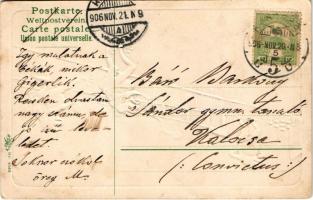 1906 Smoking frogs playing bowling. Emb. litho (EK)