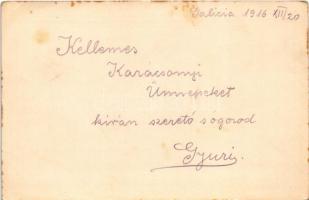 1916 Tábori levelezőlap a 23. gyalogezred sapkajelvényével. A 23. gyalogezred rokkantjai, özvegyei é...