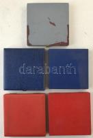 Vegyes 5db-os plakett és emlékérem tok tétel., vegyes állapotban