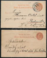 1888-1899 7 db díjjegyes zárt levelezőlap, mind futott