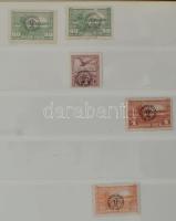 Debrecen II. 1920 bélyegek berakólapokon dobozban, közte lemezhibák, Bodor vizsgálójellel