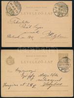 1905-1912 10 db 5f díjjegyes levelezőlap, mind futott