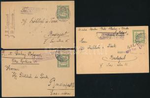1917-1918 3 db Belgrád-Budapest cenzúrás levelezőlap