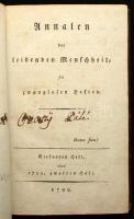 A.v. Hennings: Annalen der leidenden Menschheit in zwanglosen Heften. H. 7 (v. 10). (Altona), 1799. 396p. Korabeli egészbőr kötésben
