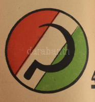 1947 Az 1947-es választáson 4-es listán induló Nemzeti Parasztpárt választási szalag plakátja, hajtá...