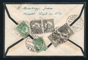 1927 Levél 6 db bélyeggel Budapestről Kaposvárra