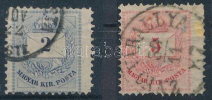 1881 2kr + 5kr szélesebbre fogazva