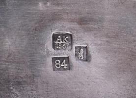 Foll és tintatartó, oroszlános díszítéssel. (Júda oroszlánja) Ezüst (Ag) antik, orosz, jelzett, 1867...