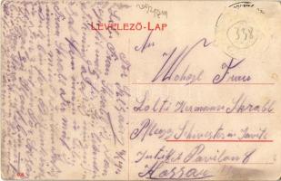 1916 Torontálszécsány, Szécsány, Setschan, Secanj; vendéglő, étterem, vasútállomás, gőzmozdony, vona...