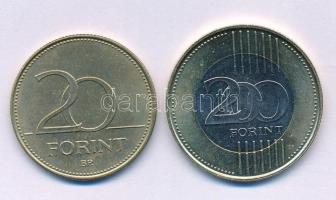 2003. 20Ft "Deák" + 2024. 200Ft "Batthyány" T:AU patina