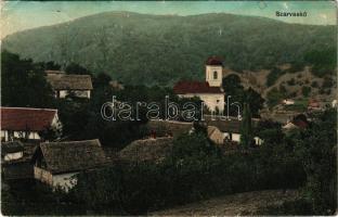1915 Szarvaskő, látkép, templom (EB)