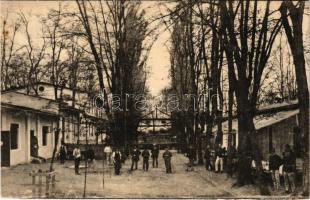 1918 Örkény, Örkénytábor (Táborfalva); Kantin a nyári étkezővel, K.u.K. katonák. Herzog Mór kiadása (EK)