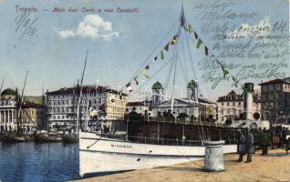 Trieste Molo San Carlo with the steamship Miramar (wet damage)