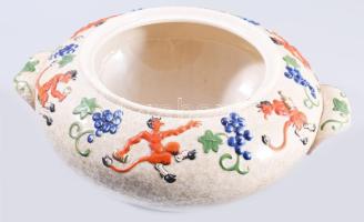 Villeroy &amp; Boch bólés készlet plasztikus ördög-figurás díszítéssel. Art deco, ca 1920.. Kíná...