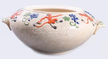 Villeroy &amp; Boch bólés készlet plasztikus ördög-figurás díszítéssel. Art deco, ca 1920.. Kíná...