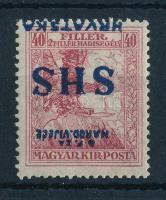 SHS 1919 Hadisegély 40f fordított felülnyomattal, Bodor vizsgálójellel